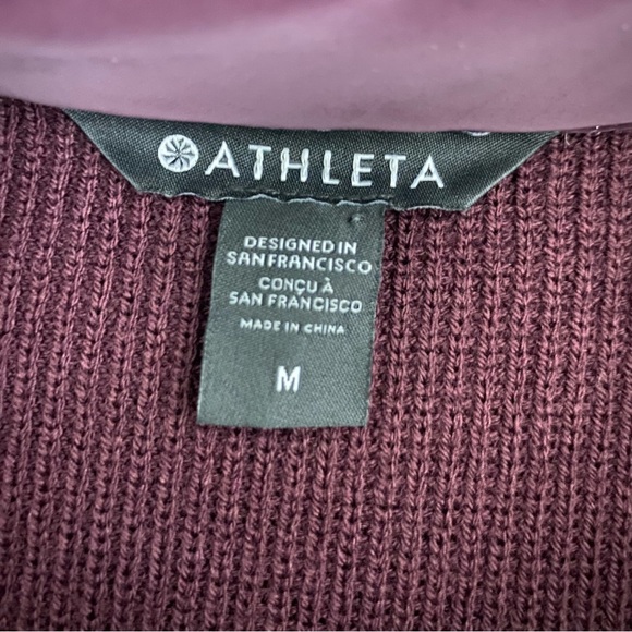 Athleta 464618 Hanover Hybrid Vest Medium Spiced Cabernet Wool Blend Puffer Knit - Picture 8 of 12